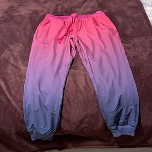 Figs Women's Pink to Purple Ombre Zamora Jogger Scrub Pants